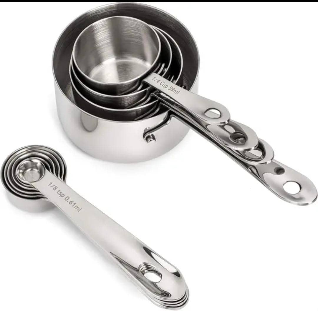 Stainless Steel Measurement Cups & Spoon